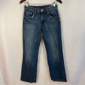 Lucky Brand Blue Denim Jeans Womens Size 28 Bootleg Worn-In Detailed Pockets